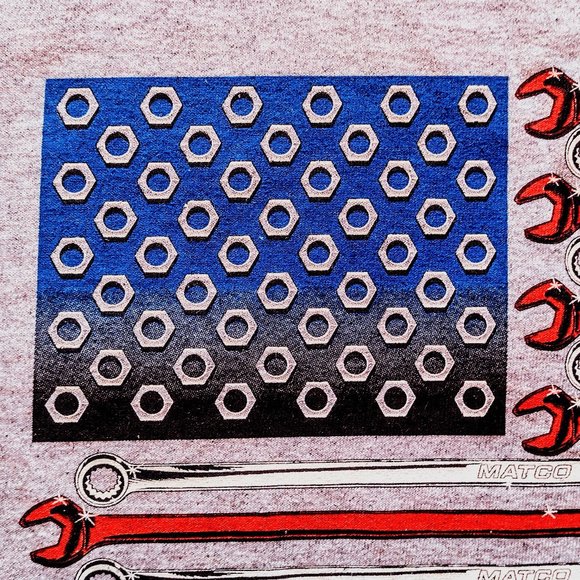 MATCO Tools USA FLAG (Wrench-Socket) S.S. 2XL Heather Gray Tee ~ NEW ~ LAST ONE! - Picture 6 of 8